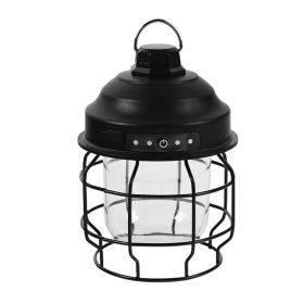 Outdoor Camping Portable Light With Carabiner (Color: black, Type: Camping Light)